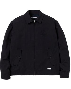 Neighborhood Embroidered-Logo Cotton Shirt Jacket - Blue