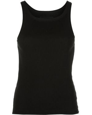 Nili Lotan Ribbed Cotton Tank Top - Black