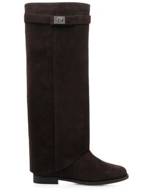 Via Roma 15 Sued Knee-High Boots - Black