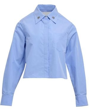 3.1 Phillip Lim Embellished Collared Top - Blue