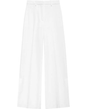 Anine Bing Lyra Pressed-Crease Tailored Pants - White
