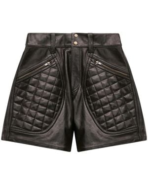 Isabel Marant Candice レザーショートパンツ - グレー