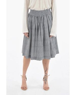 Woolrich Midi Diamond-Pattern Pleated Skirt - Grey
