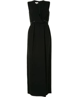 Delpozo V-Neck Long Dress - Black