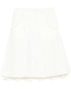 Sacai Buckle Pleated Skirt - White