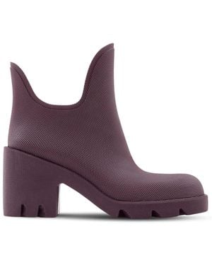 Burberry 70Mm Round-Toe Slip-On Boots - Purple