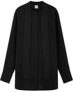 TOTEME Lavallière Long-Sleeve Shirt - Black