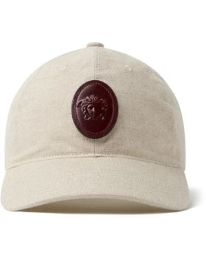 Versace Cotton & Linen Baseball Cap - Natural