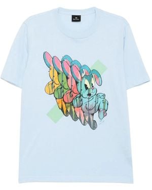 Paul Smith Bunny Repeat-Print T-Shirt - Blue