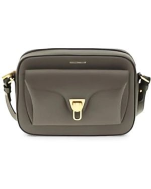 Coccinelle Small Beat Soft Leather Cross Body Bag - Grey