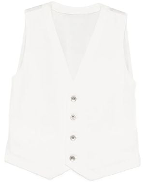 Sacai Buttoned Drawstring Waistcoat - White