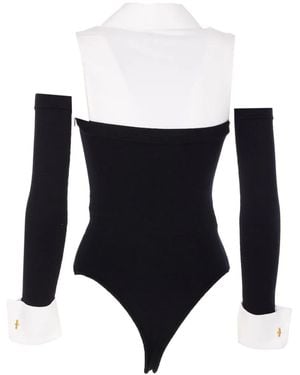 Elisabetta Franchi Embroidered-Logo Bodysuit - Black