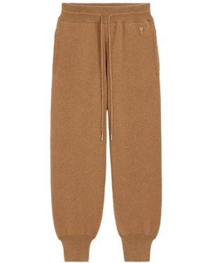 Ami Paris Wool Track Trousers - Natural
