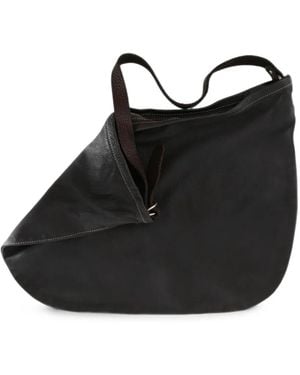 Guidi Q25 Schultertasche Aus Gekörntem Leder - Schwarz