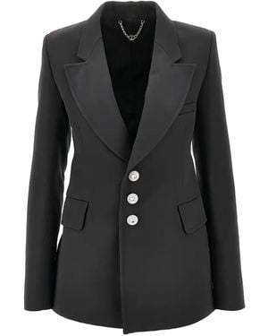 Rabanne Embellished-Button Single-Breasted Blazer - Black