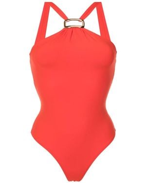 Lenny Niemeyer Halter-Neck Open-Back Swimsuit - Red