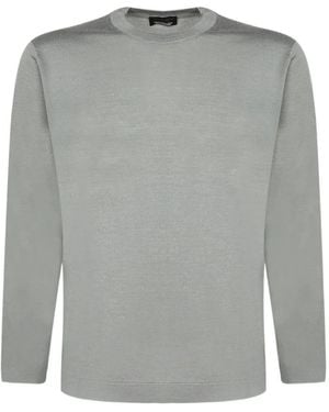 Dell'Oglio Fine-Knit Crew-Neck Jumper - Grey