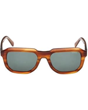 GUESS EYEWEAR Tortoiseshell-Effect Square-Frame Sunglasses - Blue