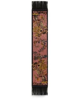 Etro Leopard-Pattern Velvet Scarf - Bianco