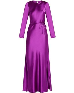 Monique Lhuillier ウエストタイ マキシドレス - パープル