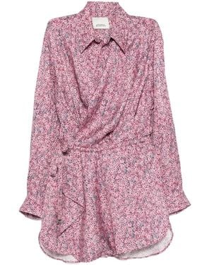 Isabel Marant Harmony Floral Mini Dress - Pink