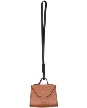 Valextra Iside Leather Bag Charm - Brown