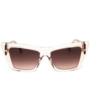 Carrera C-Logo Cat-Eye Frame Sunglasses - Natural