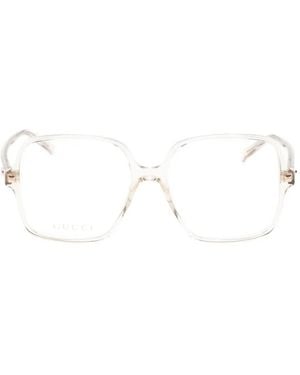 Gucci Square-Frame Glasses - Natural