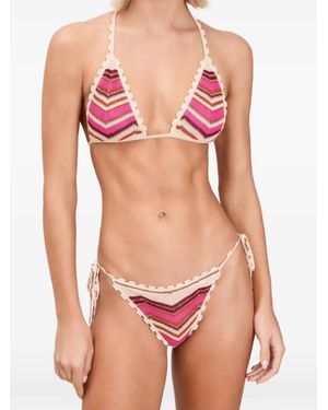 Devon Windsor Bikini De Punto Chevron - Rosa