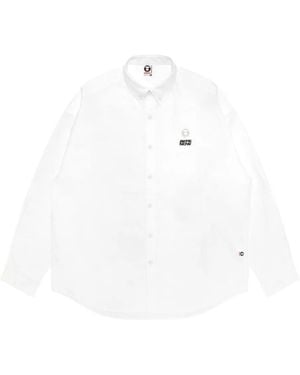 Aape By A Bathing Ape Overhemd Met Geborduurd Logo - Wit
