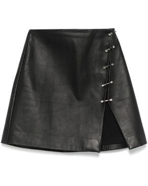 MITILIANE COUTURE Piercing-Detail Leather Skirt - Black