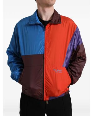 Dolce & Gabbana Colourblock Logo-Embroidered Jacket - Blue