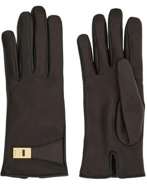 Ferragamo Gloves With Buckle - Black