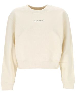 Maison Kitsuné Cropped Sweatshirt - White
