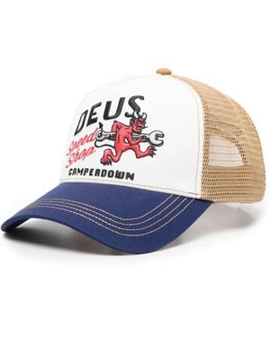 Deus Ex Machina Dogleg Embroidered Trucker Cap - Blue