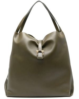 Ferragamo レザーショルダーバッグ - グリーン