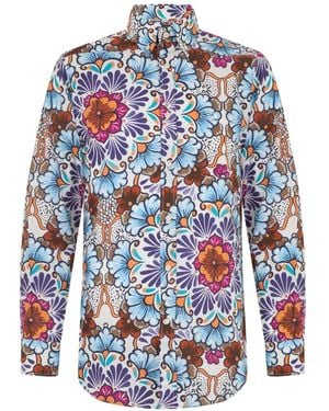 Paul & Shark Floral-Print Long-Sleeve Shirt - White