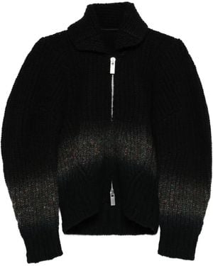 Sacai Melierter Cardigan mit Reißverschluss - Schwarz