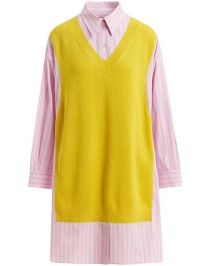 Essentiel Antwerp Striped-Pattern Midi Dress - Yellow