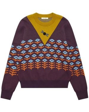 Craig Green Gemusterter Pullover - Lila
