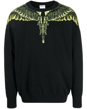 Marcelo Burlon Jersey con motivo Wings en intarsia - Negro