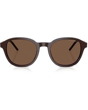 Emporio Armani Round-Frame Sunglasses - Brown