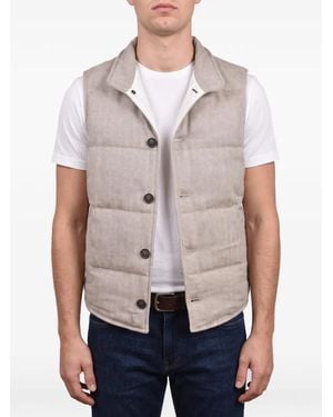 Brunello Cucinelli Chaleco Con Motivo De Espiga - Gris