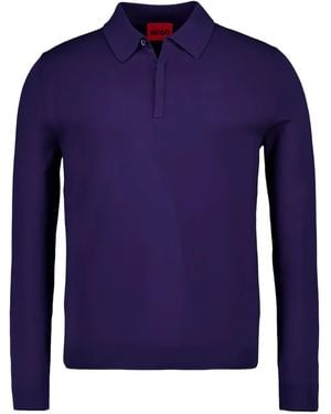 HUGO Long-Sleeve Polo Shirt - Blue