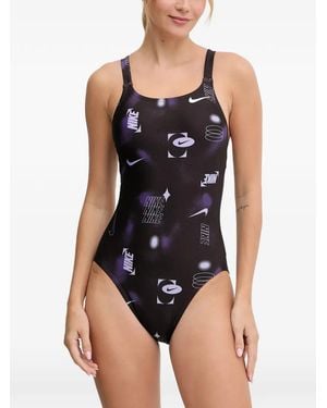 Nike Maillot De Bain À Logo Imprimé - Bleu
