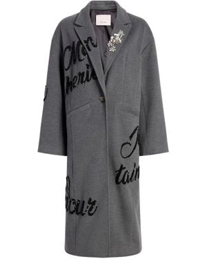 Cinq À Sept Abrigo Loveletter Gravis - Gris