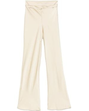 Patrizia Pepe Satin Trousers - Natural