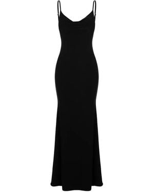 Hamza Riviera Lace-Panel Maxi Dress - Black