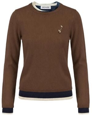 Monse Triple-Layer Cherry-Motif Jumper - Brown