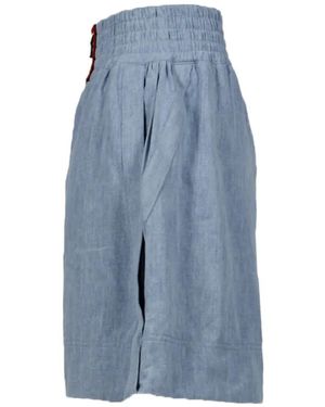 Rabanne Logo-Patch Bermuda Shorts - Blue